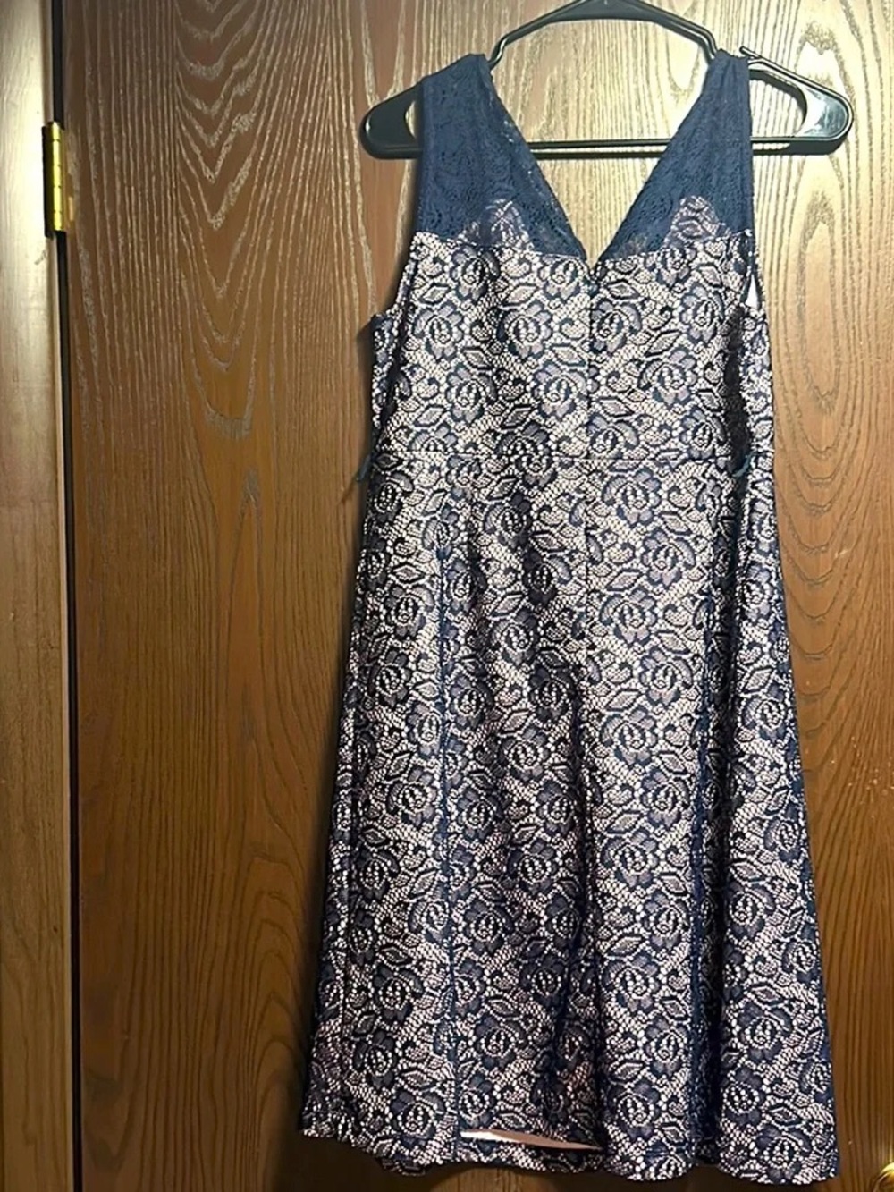 Forever 21 Navy and Cream Floral Lace Midi Dress